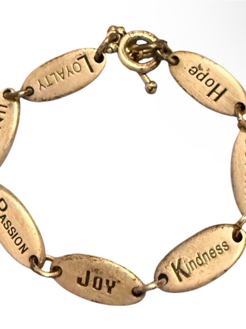 Vintage ~ Inspirational Words Charm Bracelet ~ Silver